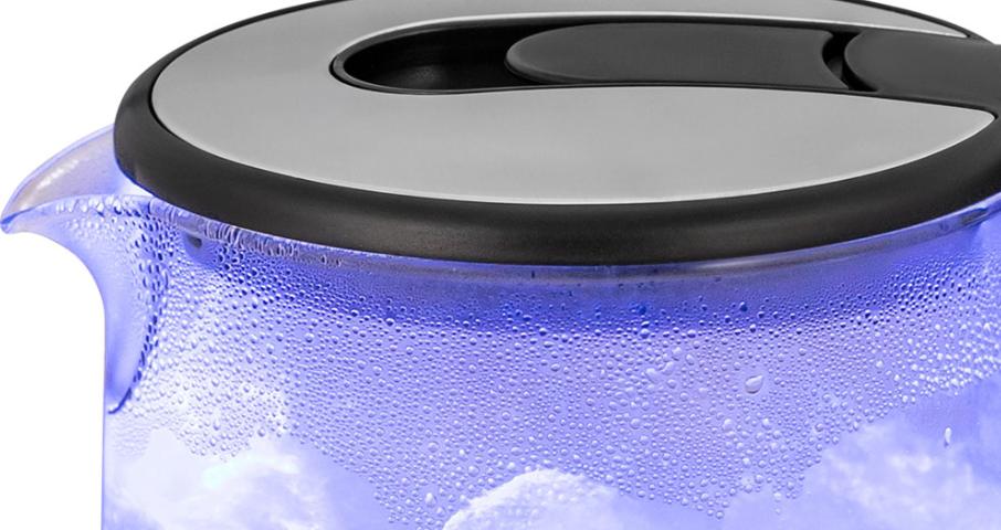 Подсветка голубого цвета вокруг нагревательного элемента красиво подсвечивает воду и&nbsp;служит индикацией работы чайника.
