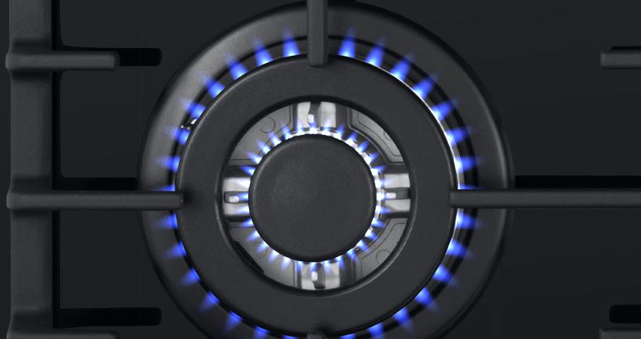 WOK конфорка, обладающая повышенной мощностью 3000 Вт, приготовление блюд становится еще более быстрым, а нагрев посуды равномерным.