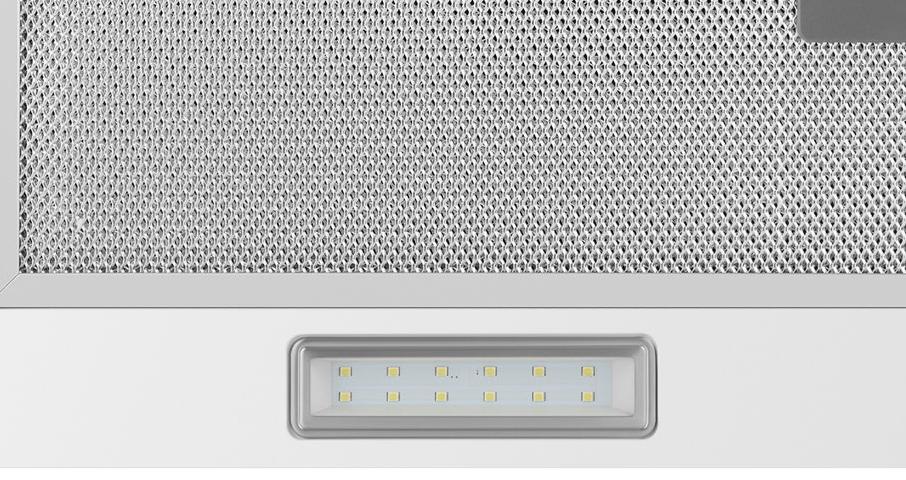 Современное яркое LED освещение из лампы мощностью 1,5 Вт, будет превосходно освещать рабочую зону приготовления.
