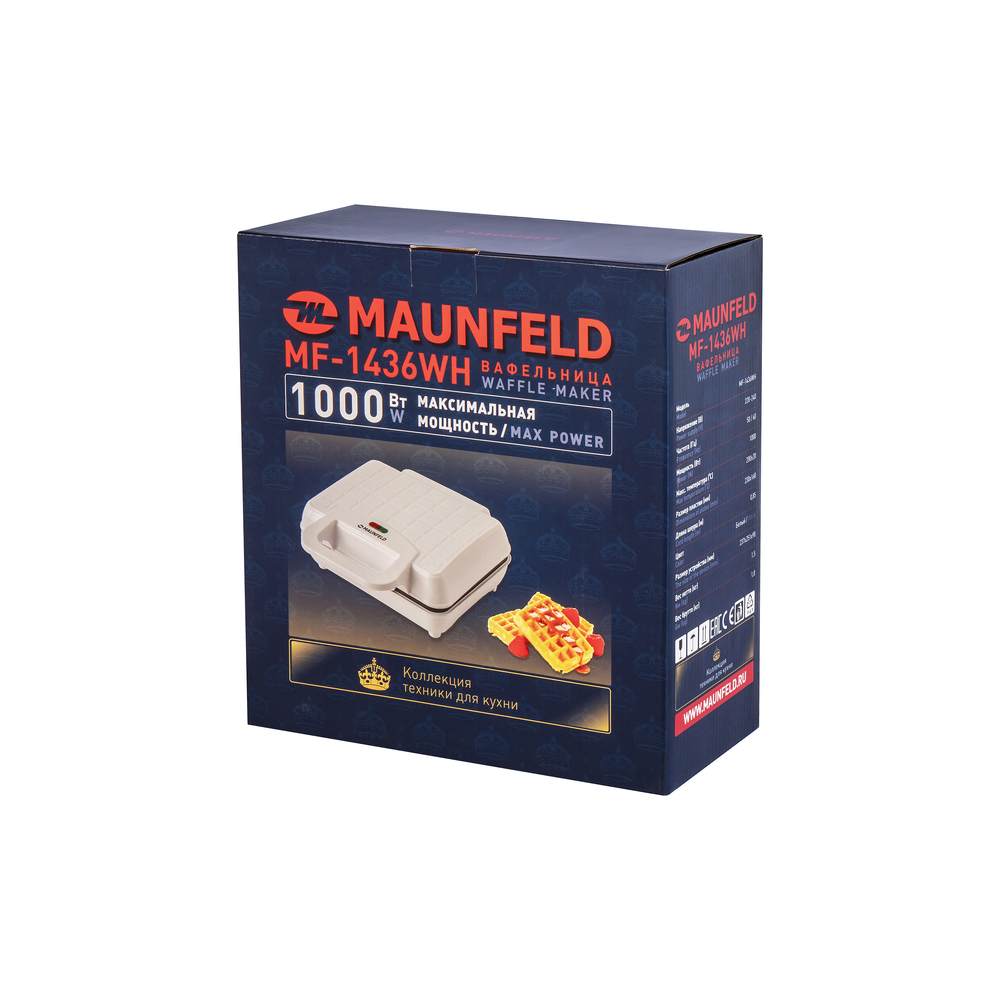 Вафельница MAUNFELD MF-1436WH - фото8