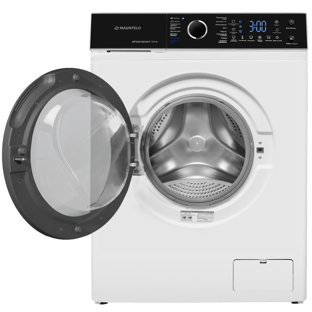 Стиральная машина c инвертором и паром MAUNFELD MFWM106IWHT - фото2