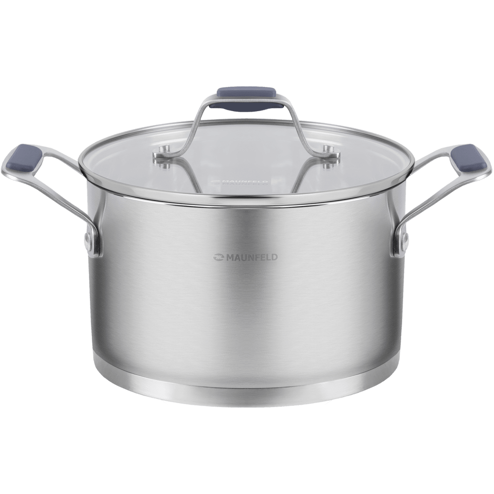 Кастрюля MAUNFELD MADISON MF50MS01CR из нержавеющей стали со стеклянной крышкой, 22 см, 4,7 л. - фото1