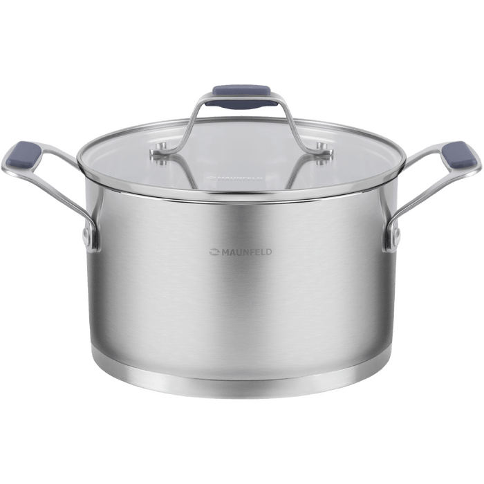 Кастрюля MAUNFELD MADISON MF50MS01CR из&nbsp;нержавеющей стали со&nbsp;стеклянной крышкой, 22&nbsp;см, 4,7&nbsp;л.