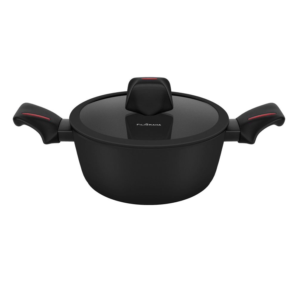 Кастрюля FILIGRANA CARITA FG20CRT01CS из кованого алюминия со стеклянной крышкой, 20 см - фото1