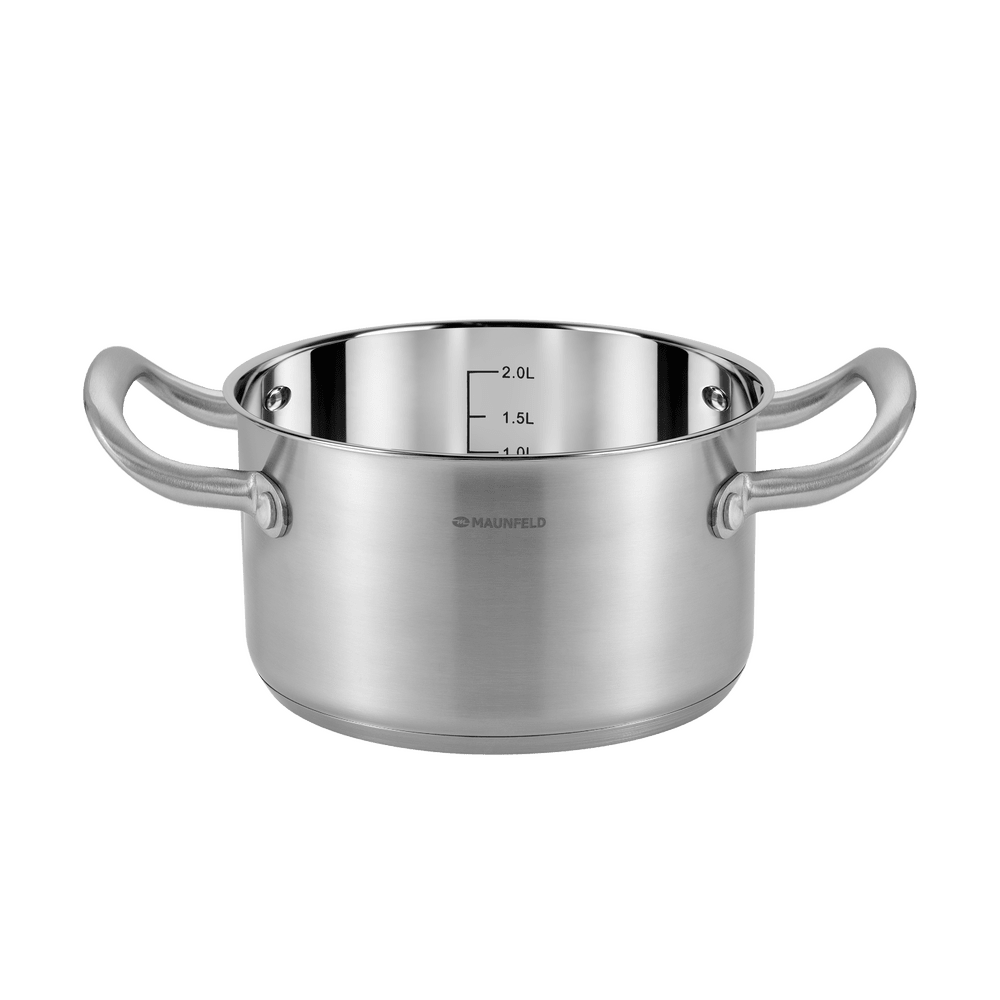 Кастрюля MAUNFELD FLORENCE MF26FR01CR из нержавеющей стали со стеклянной крышкой, 18 см, 2,6 л - фото2