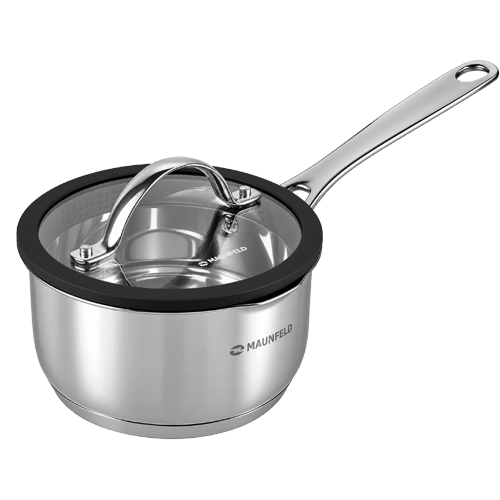 Ковш MAUNFELD ORIANA MF18RN01SP из&nbsp;нержавеющей стали со&nbsp;стеклянной крышкой, 16&nbsp;см, 1,8&nbsp;л