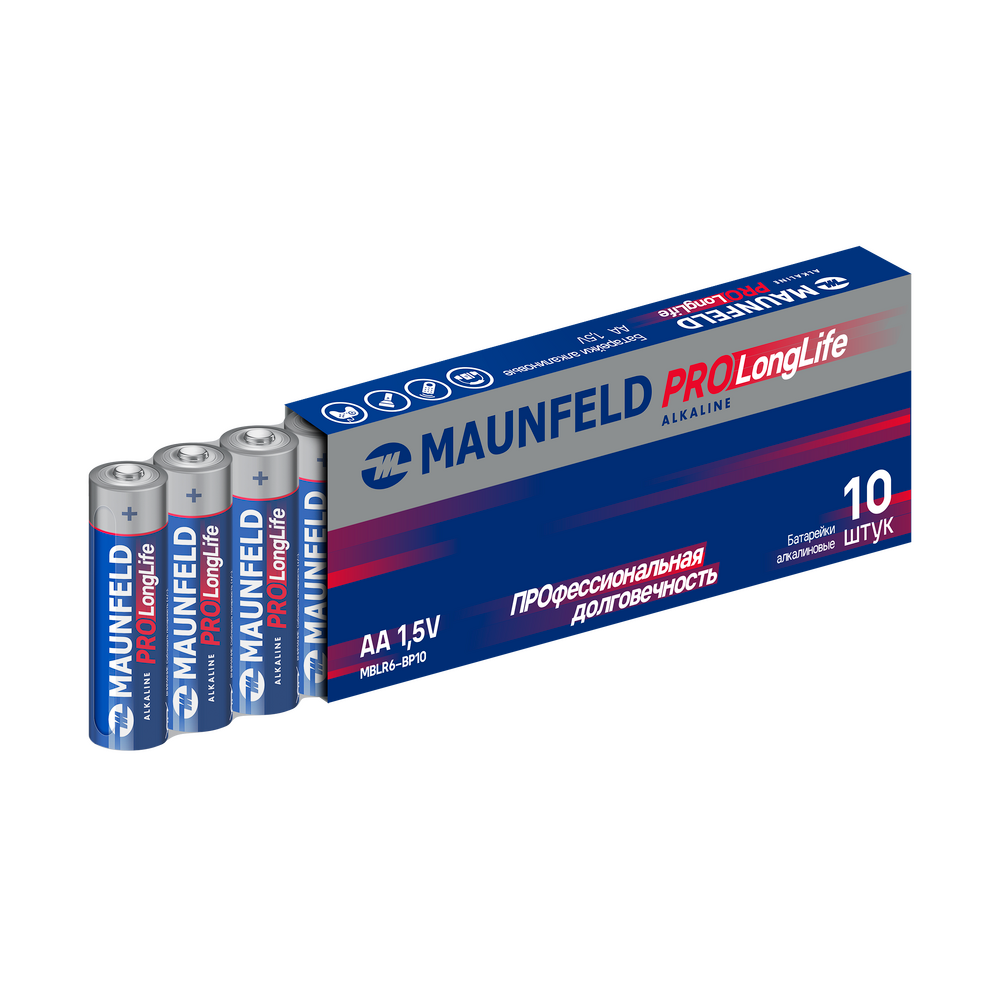 Батарейки MAUNFELD PRO Long Life Alkaline AA (LR6) MBLR6-PB10, упаковка 10 шт. - фото3