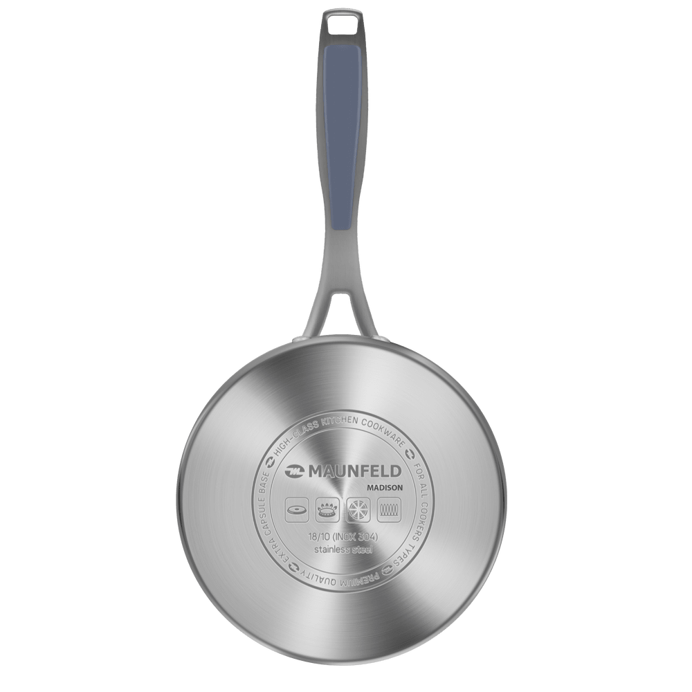 Ковш MAUNFELD MADISON MF18MS01SP из нержавеющей стали со стеклянной крышкой, 16 см, 1,8 л. - фото6