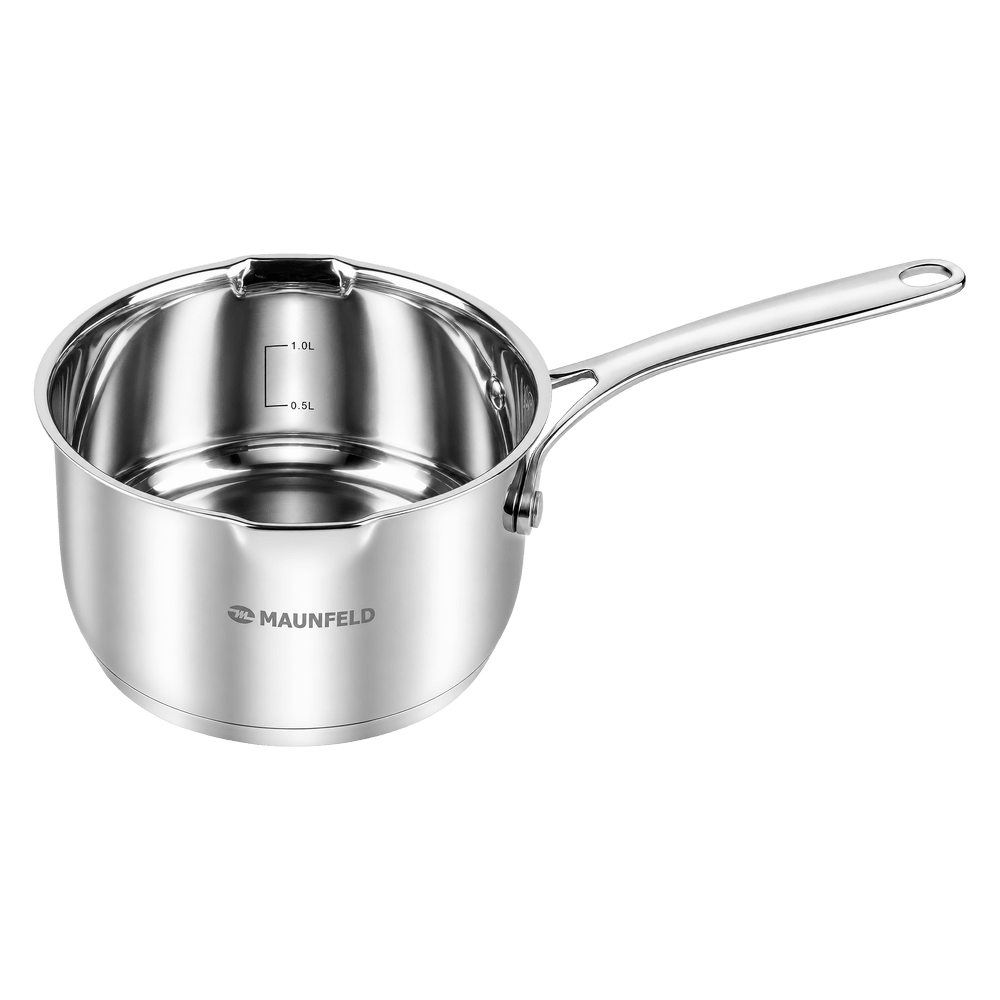 Ковш MAUNFELD ORIANA MF18RN01SP из нержавеющей стали со стеклянной крышкой, 16 см, 1,8 л - фото3