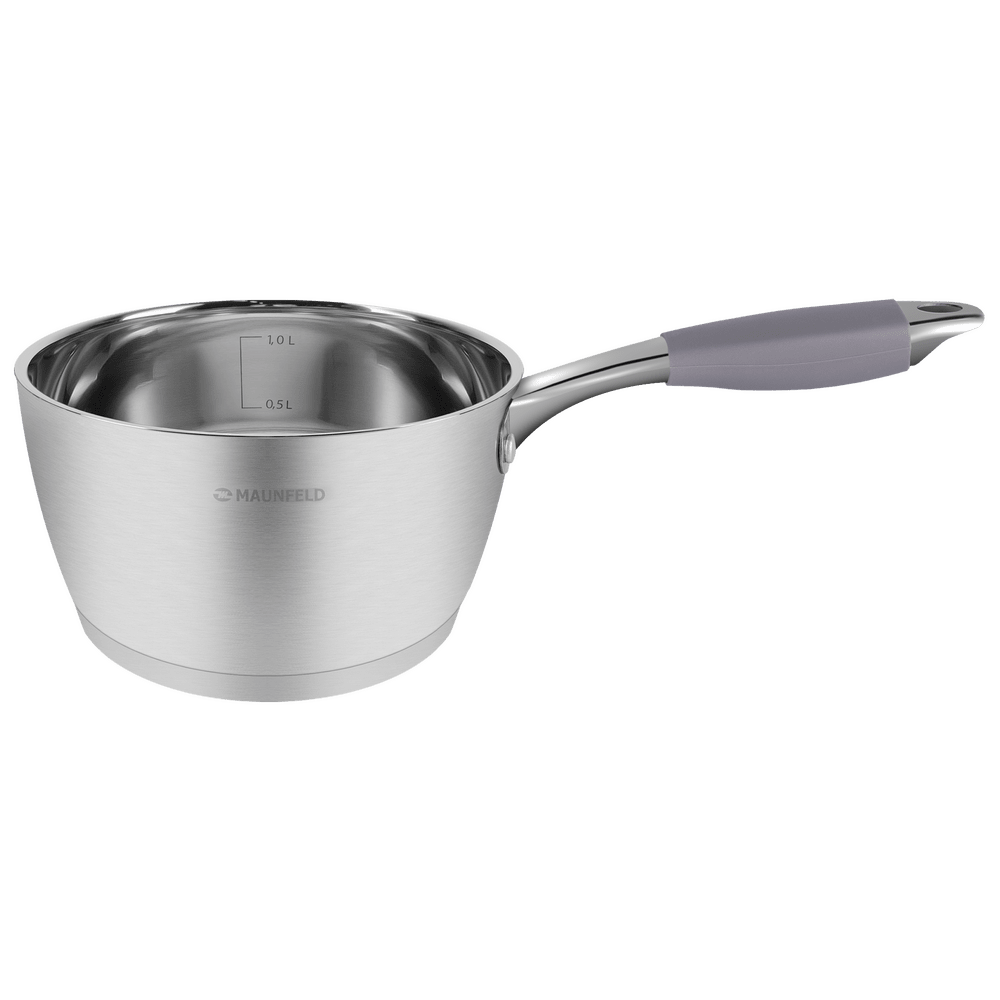 Ковш MAUNFELD LEONA MF18LN01SP из нержавеющей стали со стеклянной крышкой, 16 см, 1,6 л. - фото2