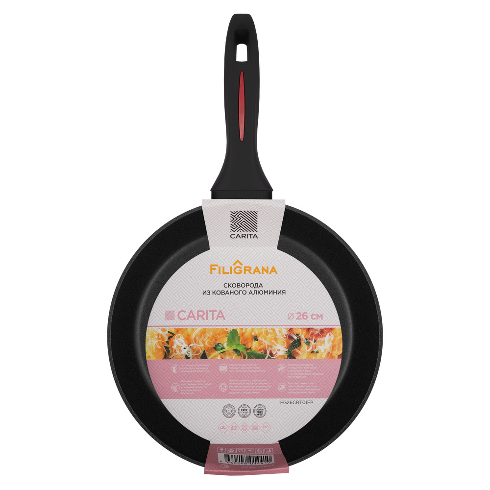 Сковорода FILIGRANA CARITA FG26CRT01FP из кованого алюминия, 26 см - фото4