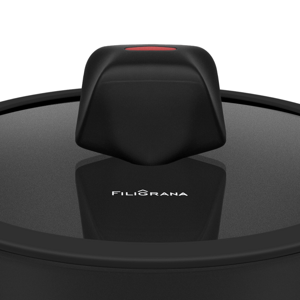 Кастрюля FILIGRANA CARITA FG20CRT01CS из кованого алюминия со стеклянной крышкой, 20 см - фото3