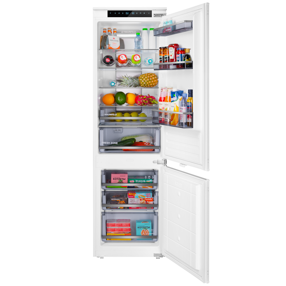 Холодильник-морозильник встраиваемый MAUNFELD MBF17754NFWHGR LUX - фото1