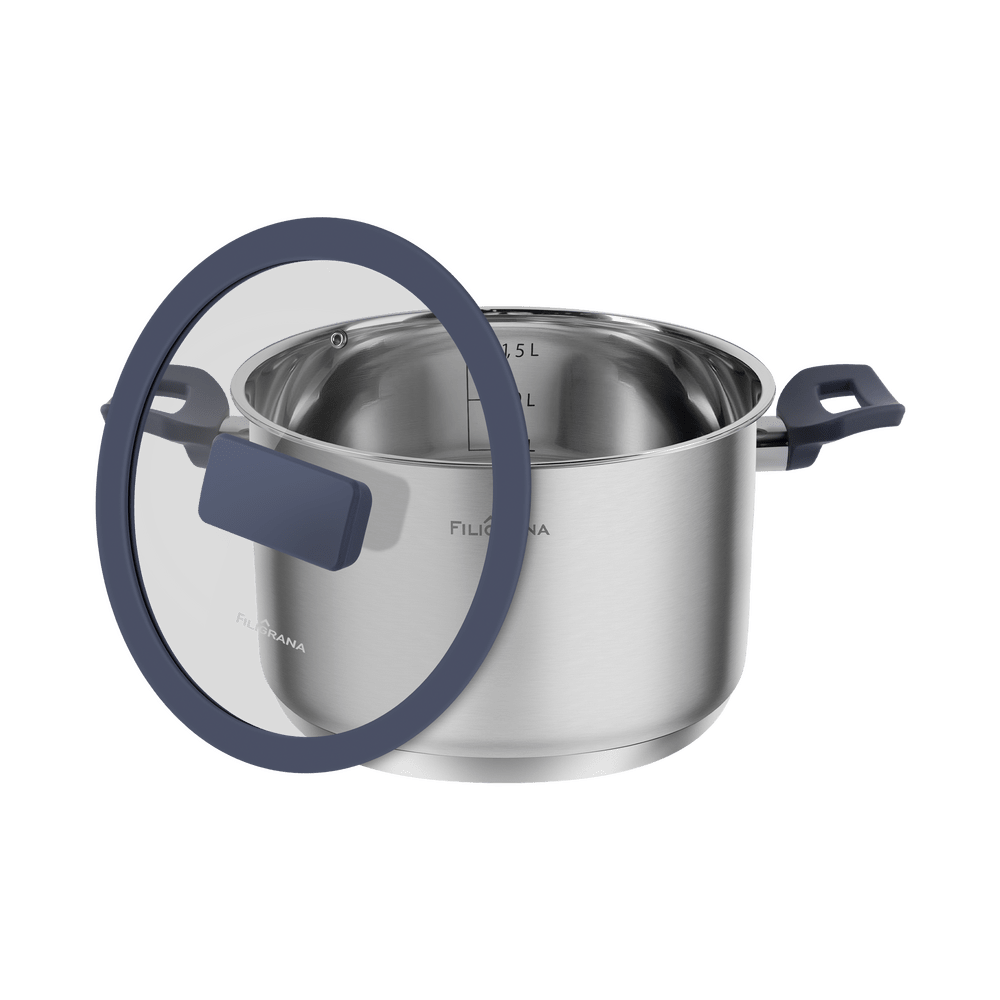 Кастрюля FILIGRANA STELLA FG20STL01CR из нержавеющей стали со стеклянной крышкой, 16 см, 1,9 л. - фото9
