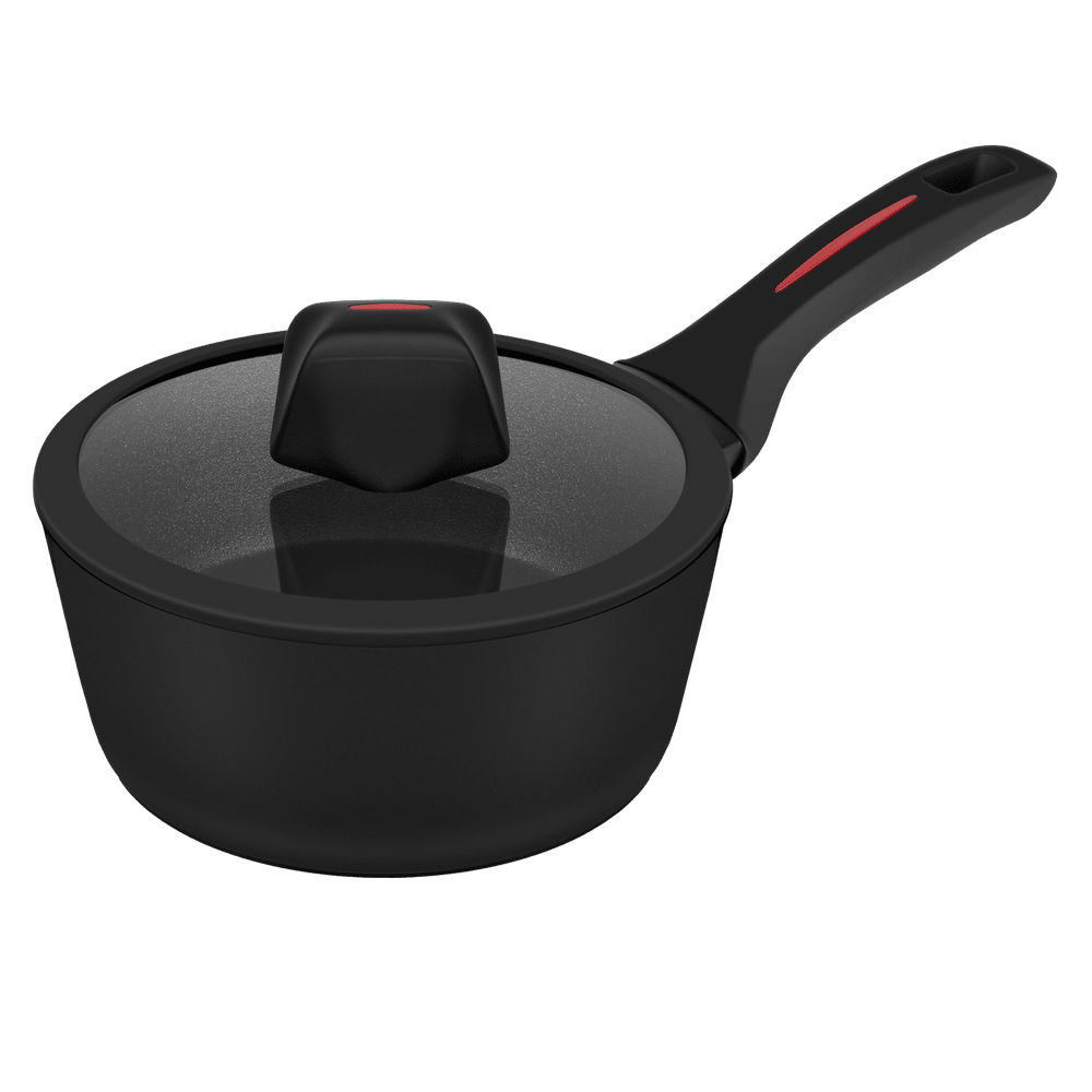 Ковш FILIGRANA CARITA  FG18CRT01SP из кованого алюминия со стеклянной крышкой, 18 см - фото3