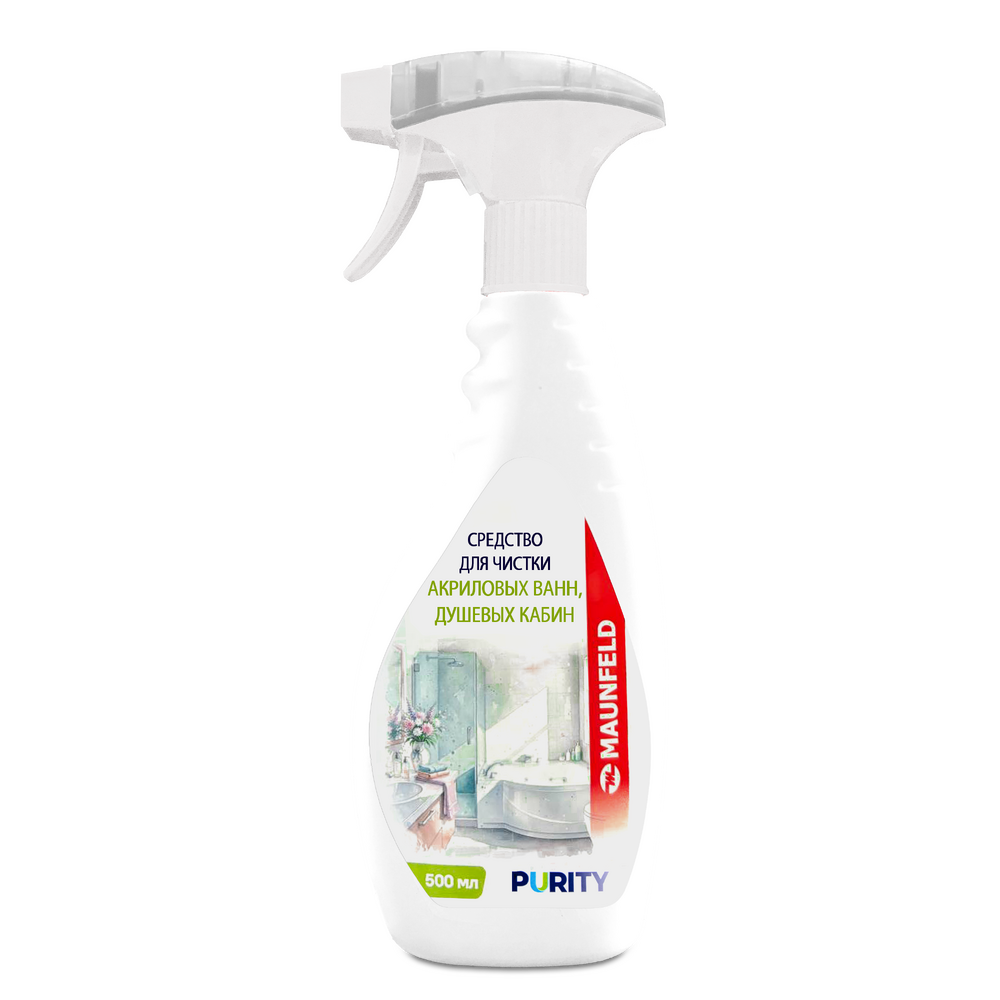 Средство для чистки акриловых ванн, душевых кабин и джакузи Maunfeld Purity 500мл MVM500AB - фото1