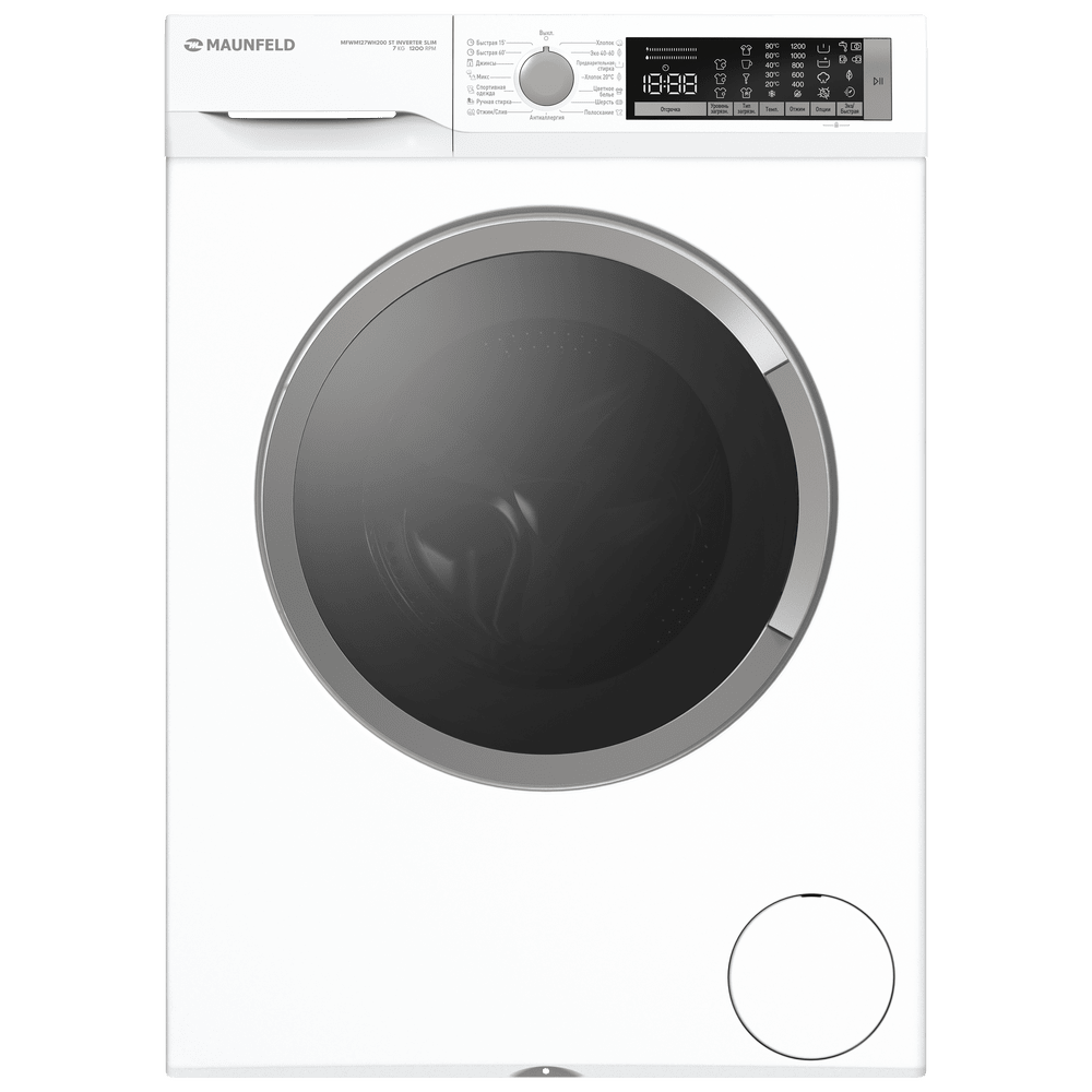 Стиральная машина с инвертором и паром MAUNFELD MFWM127WH200 ST INVERTER SLIM - фото1