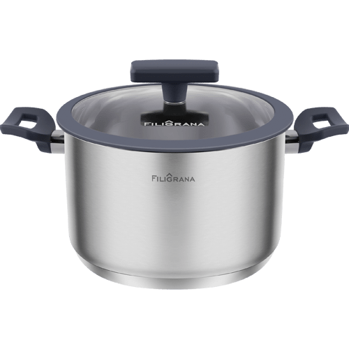 Кастрюля FILIGRANA STELLA FG30STL01CR из&nbsp;нержавеющей стали со&nbsp;стеклянной крышкой, 18  см, 2,6&nbsp;л.