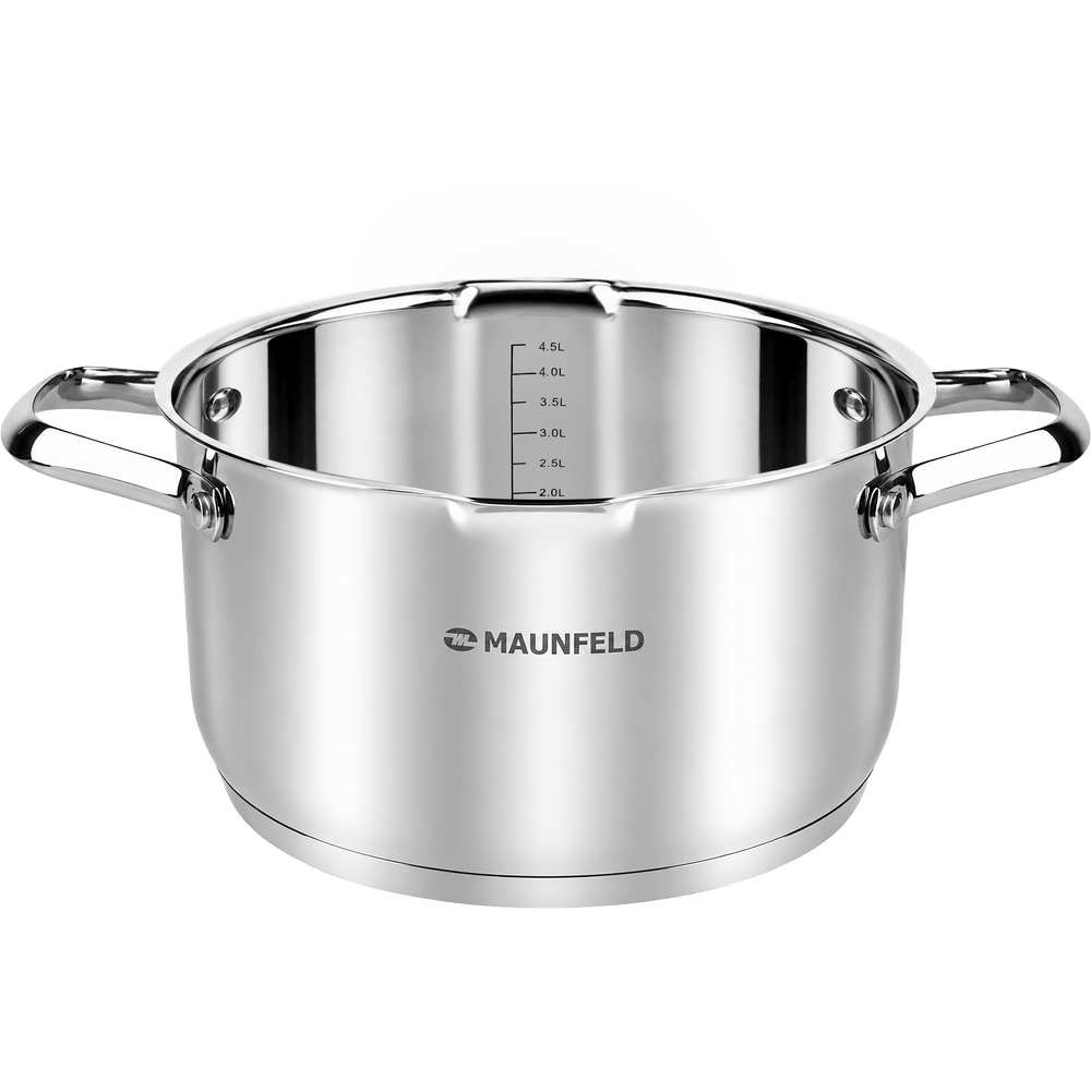 Кастрюля MAUNFELD ORIANA MF50RN01CR из нержавеющей стали со стеклянной крышкой, 22 см, 4,7 л - фото2