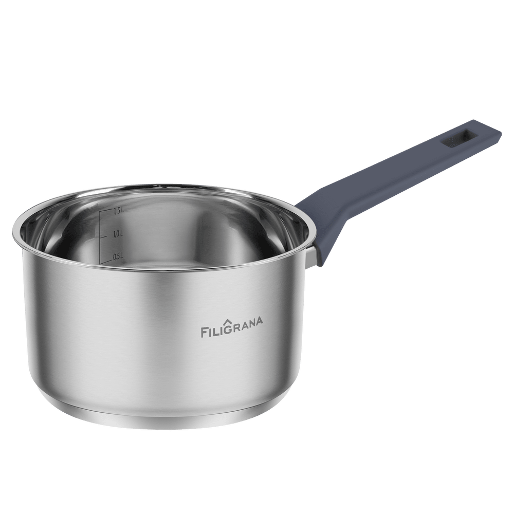 Ковш FILIGRANA STELLA FG18STL01SP из нержавеющей стали со стеклянной крышкой, 16 см, 1,8  л. - фото2