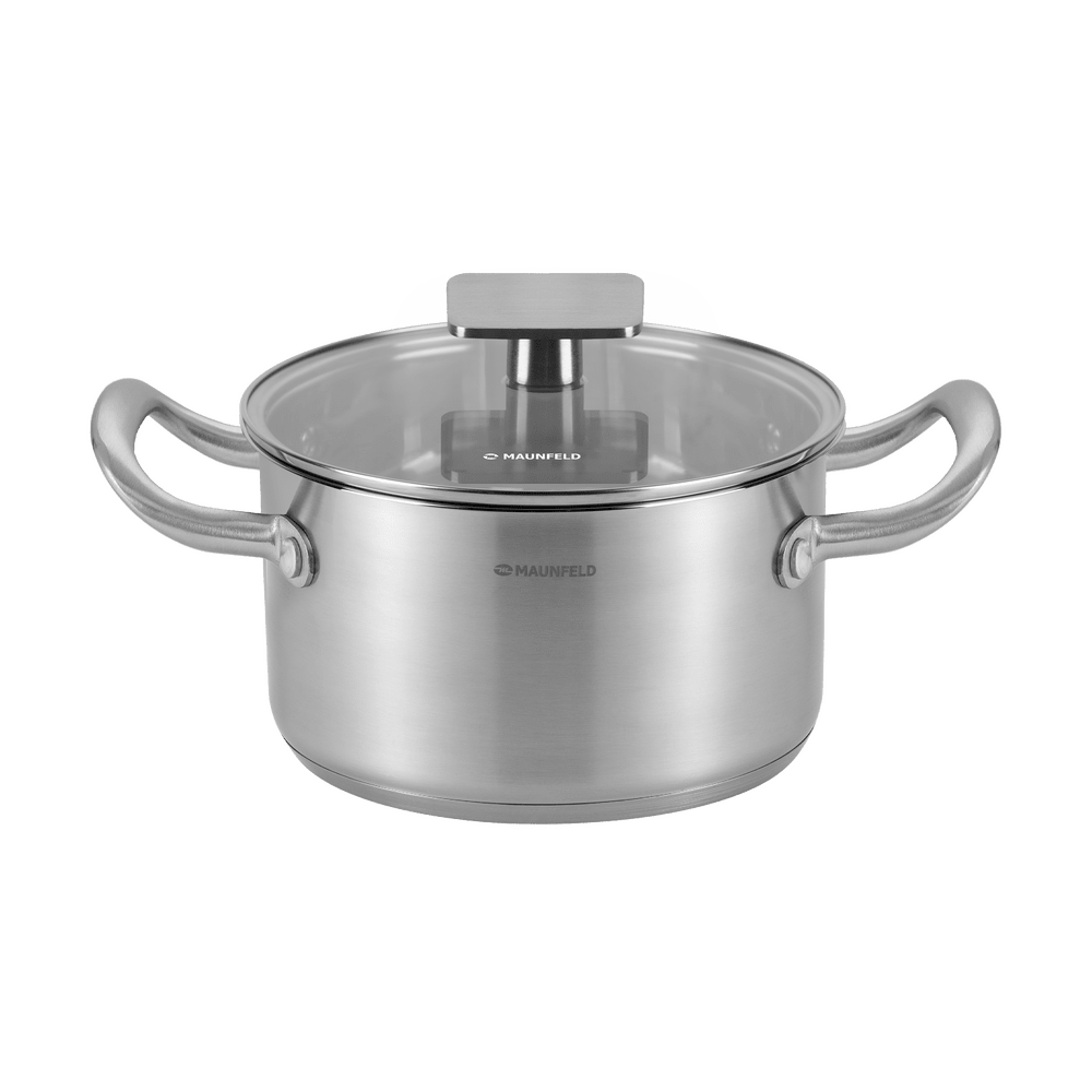 Кастрюля MAUNFELD FLORENCE MF26FR01CR из нержавеющей стали со стеклянной крышкой, 18 см, 2,6 л - фото1