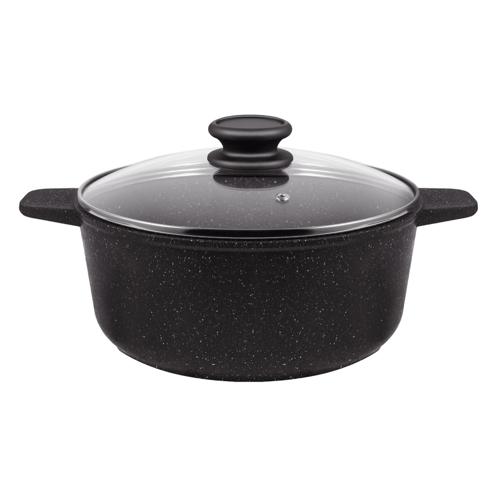 Кастрюля MAUNFELD GALAXITE MF24GLX01CR из литого алюминия со стеклянной крышкой, 24 см, 4 л - фото1