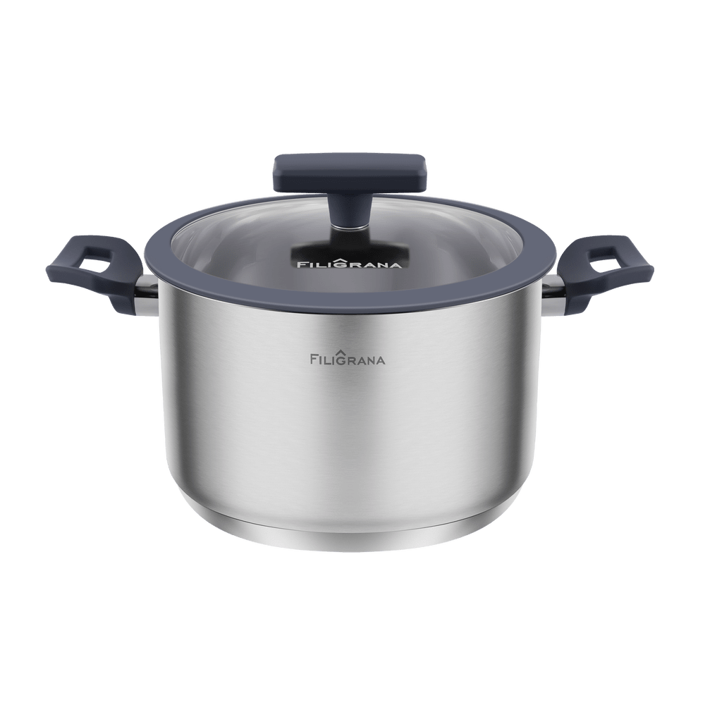 Кастрюля FILIGRANA STELLA FG30STL01CR из нержавеющей стали со стеклянной крышкой, 18  см, 2,6 л. - фото1