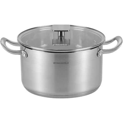 Кастрюля MAUNFELD FLORENCE MF47FR01CR из&nbsp;нержавеющей стали со&nbsp;стеклянной крышкой, 22&nbsp;см, 4,7&nbsp;л
