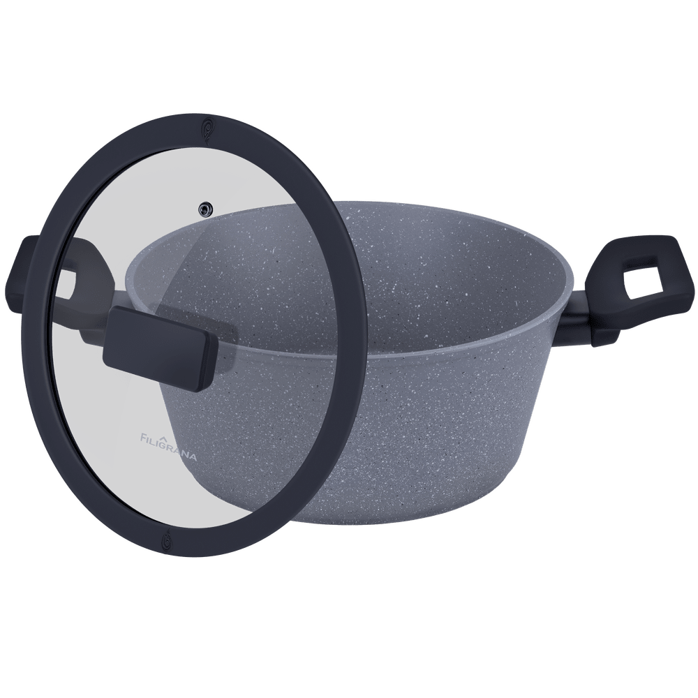 Кастрюля FILIGRANA SAGA FG24SGA01CS из кованого алюминия со стеклянной крышкой, 24 см - фото10