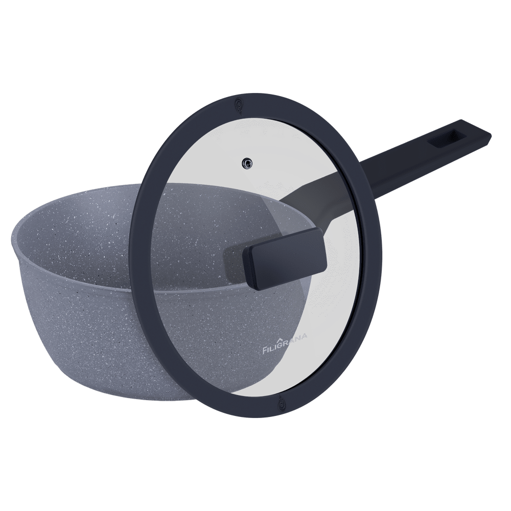 Ковш FILIGRANA SAGA FG18SGA01SP из кованого алюминия со стеклянной крышкой, 18 см - фото11
