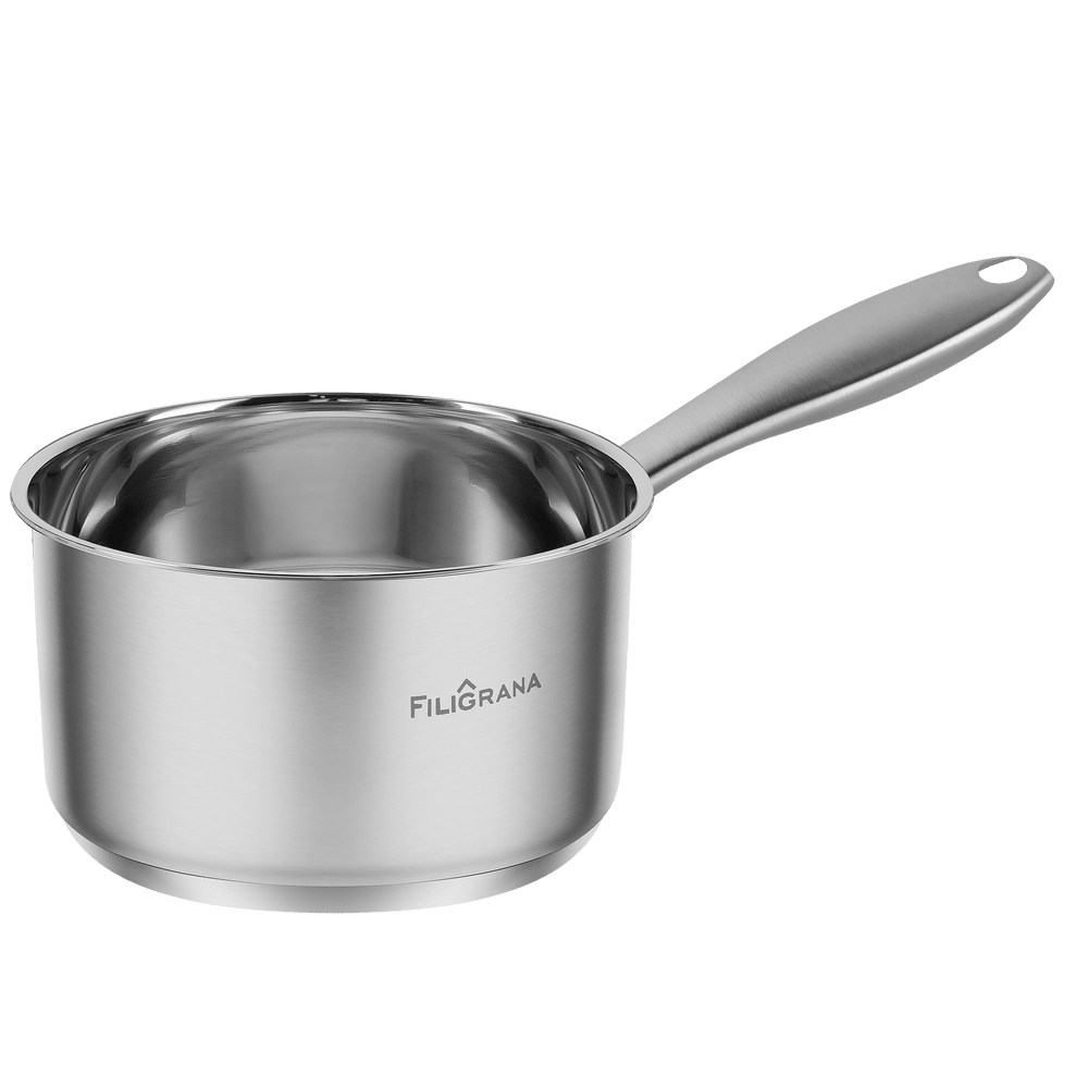 Ковш FILIGRANA MOLLY FG18MLL01SP из нержавеющей стали со стеклянной крышкой, 16 см, 1,8  л. - фото2