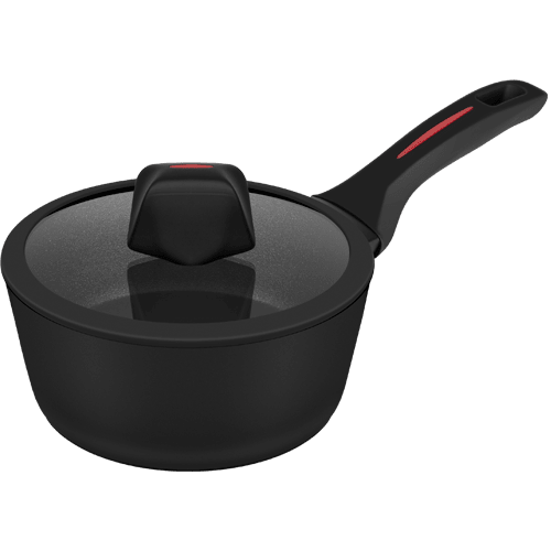 Ковш FILIGRANA CARITA FG18CRT01SP из кованого алюминия со стеклянной крышкой, 18 см