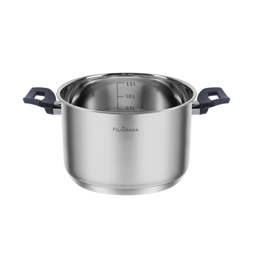 Кастрюля FILIGRANA STELLA FG20STL01CR из нержавеющей стали со стеклянной крышкой, 16 см, 1,9 л. - фото2