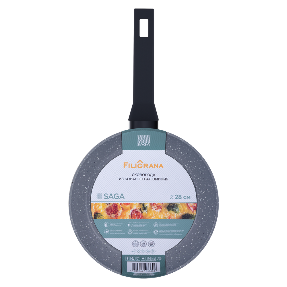 Сковорода FILIGRANA SAGA FG28SGA01FP из кованого алюминия, 28 см - фото8
