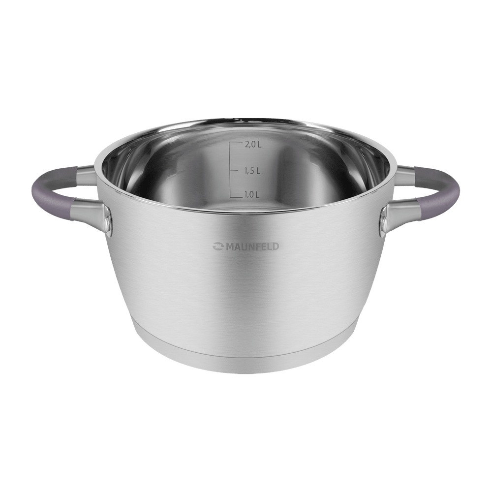 Кастрюля MAUNFELD LEONA MF30LN01CR из нержавеющей стали со стеклянной крышкой, 18 см, 2,4 л. - фото2