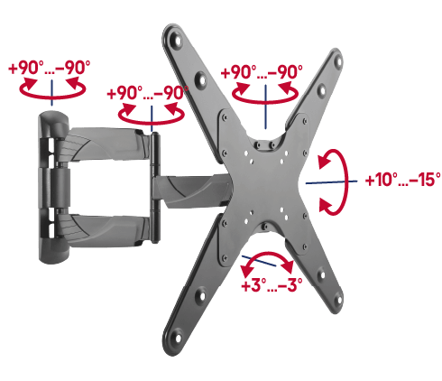 Кронштейн для ТВ наклонно-поворотный MAUNFELD MTM-2355FM, 32"-55" - фото5