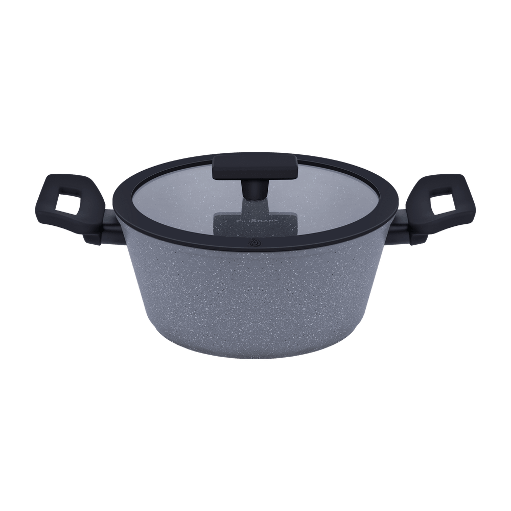 Кастрюля FILIGRANA SAGA FG20SGA01CS из кованого алюминия со стеклянной крышкой, 20 см - фото1