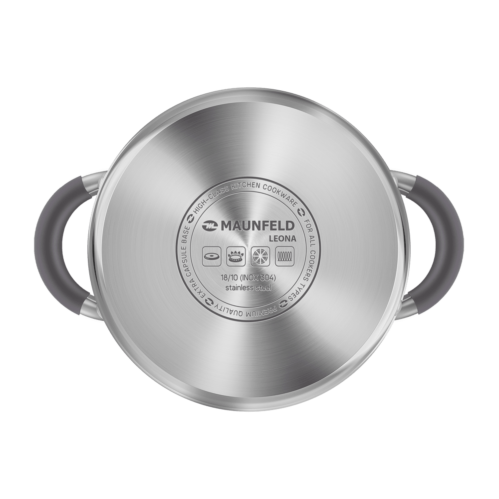 Кастрюля MAUNFELD LEONA MF30LN01CR из нержавеющей стали со стеклянной крышкой, 18 см, 2,4 л. - фото5