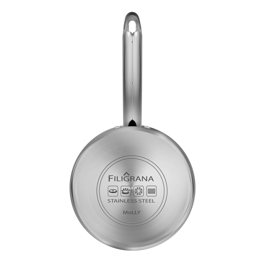 Ковш FILIGRANA MOLLY FG18MLL01SP из нержавеющей стали со стеклянной крышкой, 16 см, 1,8  л. - фото6