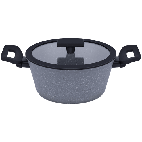 Кастрюля FILIGRANA SAGA FG24SGA01CS из&nbsp;кованого алюминия со&nbsp;стеклянной крышкой, 24&nbsp;см
