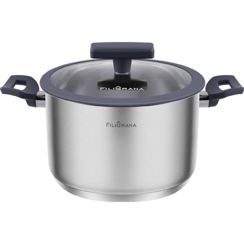 Кастрюля FILIGRANA STELLA FG20STL01CR из&nbsp;нержавеющей стали со&nbsp;стеклянной крышкой, 16&nbsp;см, 1,9&nbsp;л.
