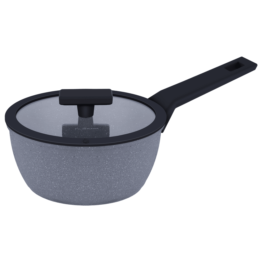 Ковш FILIGRANA SAGA FG18SGA01SP из кованого алюминия со стеклянной крышкой, 18 см - фото1