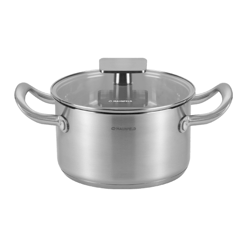 Кастрюля MAUNFELD FLORENCE MF19FR01CR из&nbsp;нержавеющей стали со&nbsp;стеклянной крышкой, 16&nbsp;см, 1,9&nbsp;л