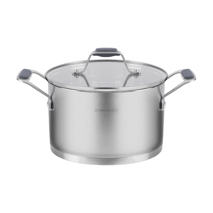 Кастрюля MAUNFELD MADISON MF30MS01CR из&nbsp;нержавеющей стали со&nbsp;стеклянной крышкой, 18  см, 2,6&nbsp;л.