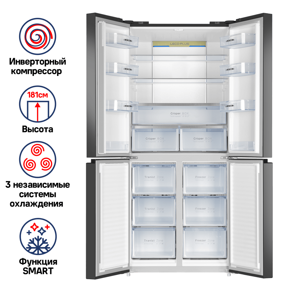 Холодильник с инвертором MAUNFELD MFF181NFSB - фото2