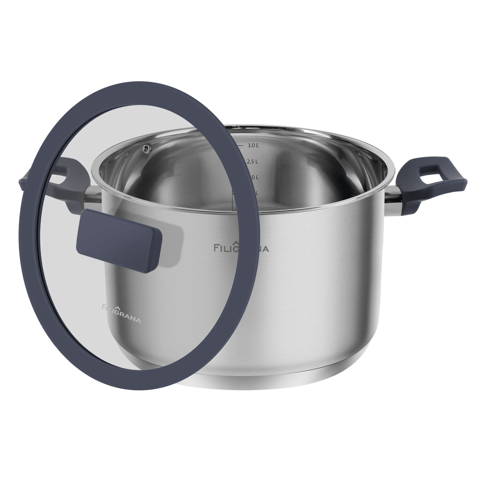 Кастрюля FILIGRANA STELLA FG40STL01CR из нержавеющей стали со стеклянной крышкой, 20  см, 3,6 л. - фото9