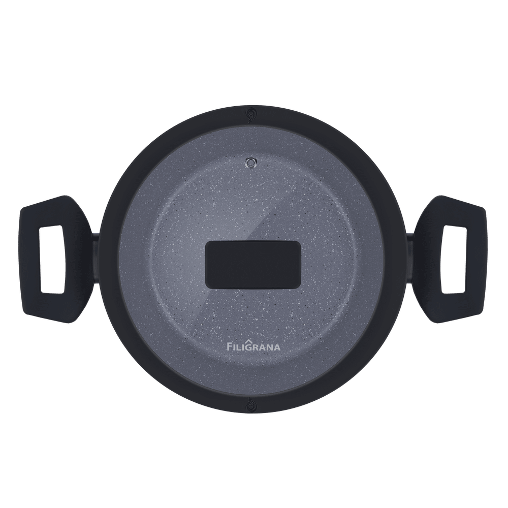 Кастрюля FILIGRANA SAGA FG20SGA01CS из кованого алюминия со стеклянной крышкой, 20 см - фото3