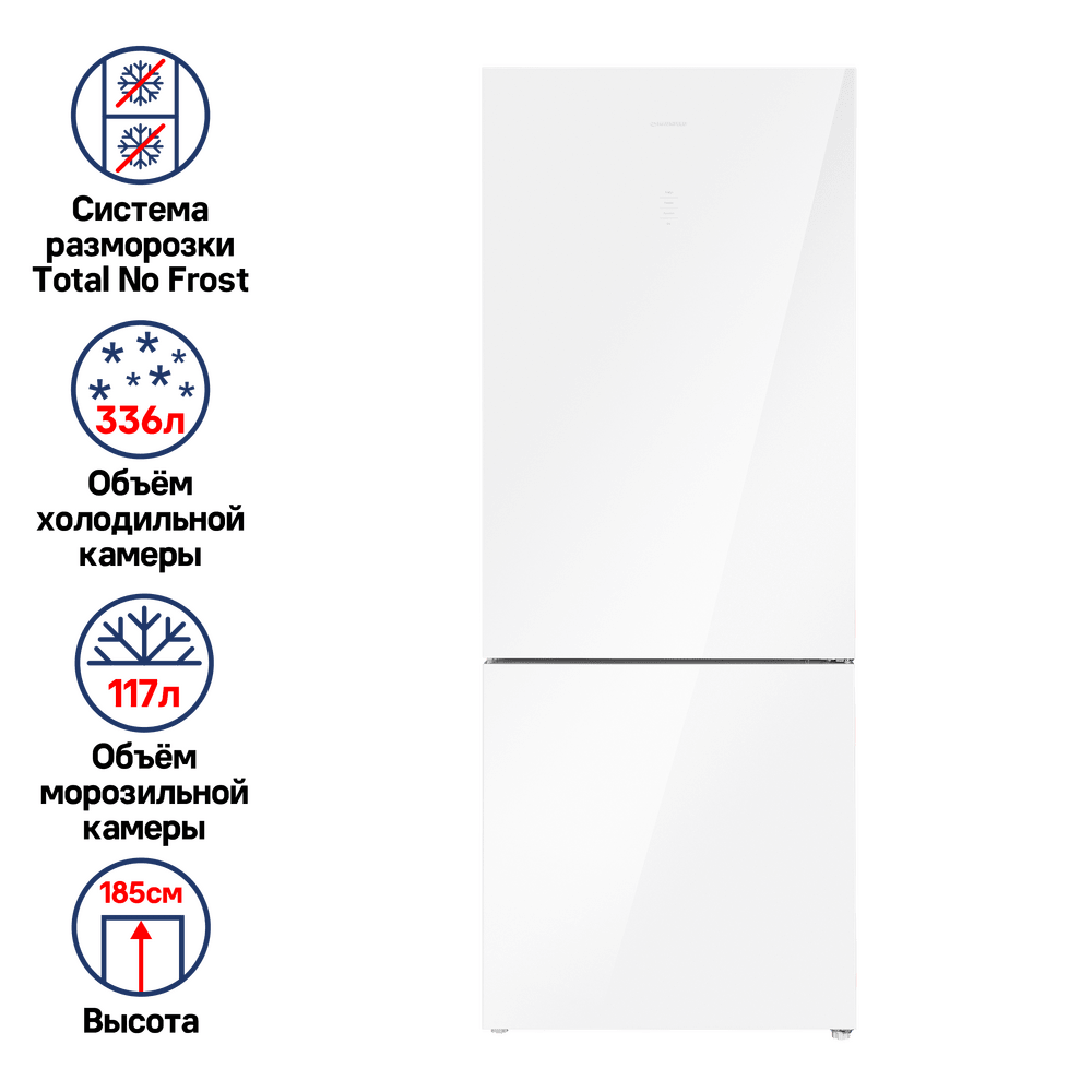 Холодильник с инвертором MAUNFELD MFF1857NFW - фото1