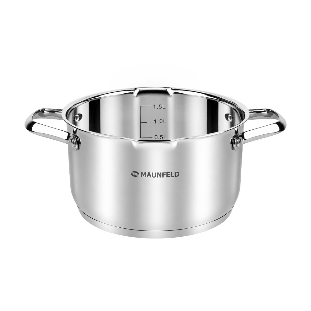 Кастрюля MAUNFELD ORIANA MF20RN01CR из нержавеющей стали со стеклянной крышкой, 16 см, 1,9 л - фото2