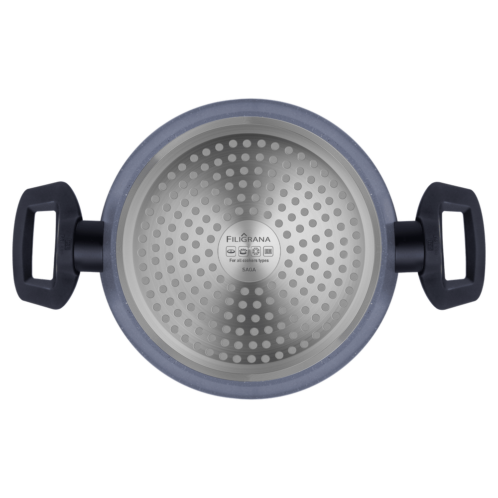 Кастрюля FILIGRANA SAGA FG24SGA01CS из кованого алюминия со стеклянной крышкой, 24 см - фото5